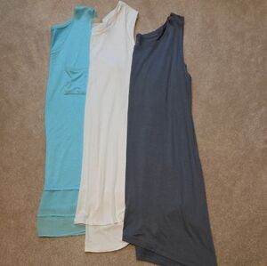 LOGO by Lori Goldstein Set Of 3 Tank Tops in Blue, White, and Gray